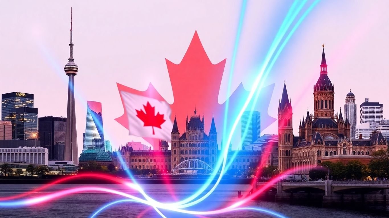 IPTV Canadian - Canadian landmarks with glowing streaming lights and maple leaf.thumbnail